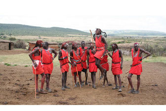 Masai Krieger in der Masai Mara in Kenia