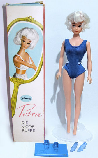 First Petra in her original swimsuit with stand and box
