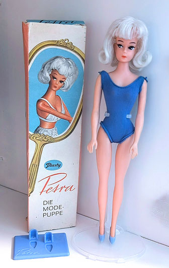 First Petra in her original swimsuit with stand and box