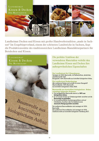 Ein Bild für unsere Besucher aus Bonn das Text, Informationen über die Manufaktur für  Decken und Kopfkissen enthält.