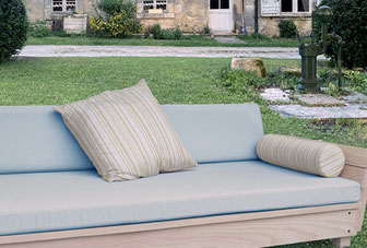 coussin toile outdoor sunbrella fabriqué en France 