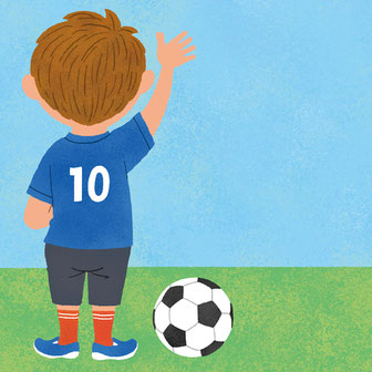 サッカー　男の子　イラスト