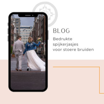 beschilderde spijkerjasje voor de bruid