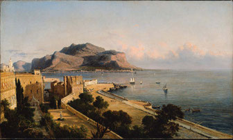 George Loring Brown: Monte Pellegrino at Palermo. [Public domain], via Wikimedia Commons