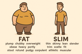 Fat - Sinónimos y antónimos en inglés - Ejercicio.
