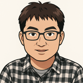 教室歴14年、パソコンジム豊中のインストラクター岡本さんの似顔絵。経験豊富な講師が丁寧にサポートします。