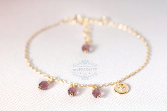 kristall armband plum sterlingsilber