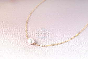 Einzelne solitär Süßwasser Perle Halskette 