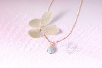 Kugelkettchen vergoldetes Silber mini Amazonit Anhänger