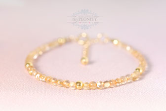 Heilstein gelber Citrin Armband vergoldeter Pyrit