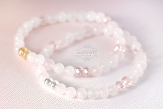 Zartrosa elastisches Armband Rosenquarz Kristall mypeonity