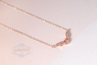 herz flügel halskette vergoldet rosè zirkonia