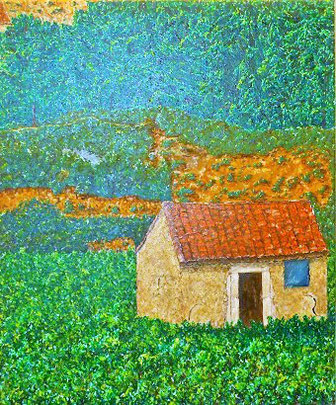 Vigne du Languedoc, huile sur toile, 60 x 50 cm