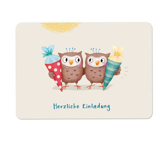 Einladungskarte Einschulung "Eule" lotti