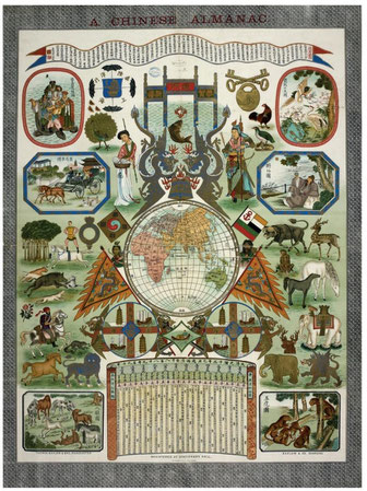 1889 Chinese calendar advertisement poster by A.S. Watson