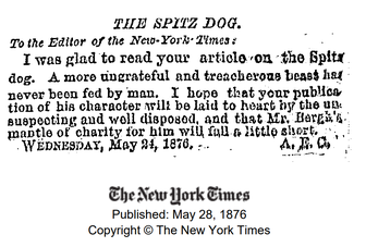 Spitz rabies extermination NY Times