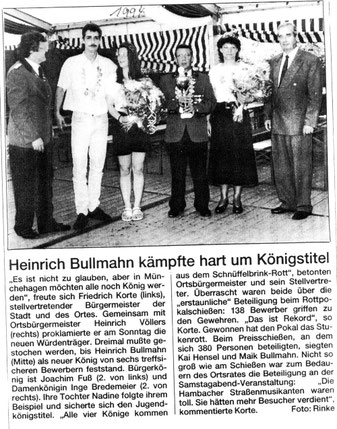 Heinrich Bullmahn kämpfte hart um Königstitel