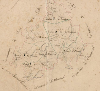 Cadastre Napoleonien de Saint-Amand-Magnazeix en 1829