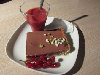 Tarte au chocolat sur crème d'amande