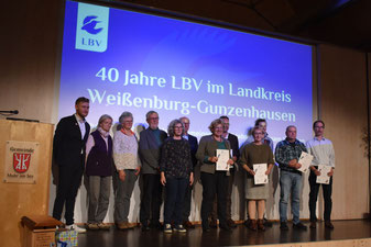 Gruppenbild Ehrungen 40 Jahre LBV Landkreis Weißenburg-Gunzenhausen