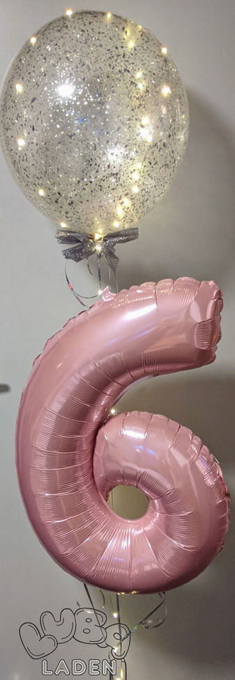 Folienballons Zahlenluftballons mit Ballongas