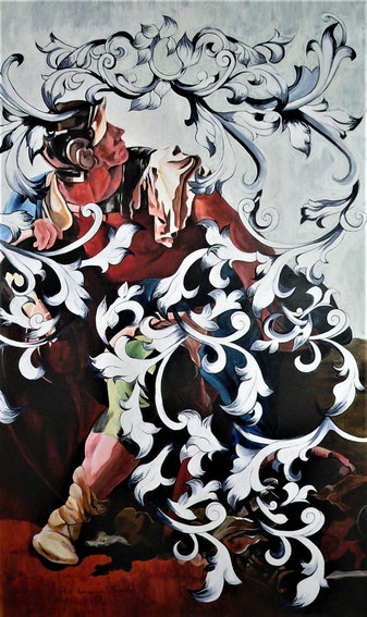  LE SOLDAT DE ZENOBIE   acrylique sur toile   195 x 114