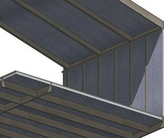 Cross-section view of Potius Wall, Roof & Floor Panels