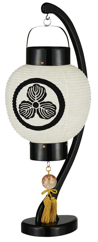 盆提灯 室内用 門提灯 白張 七寸 紙張 弓型スタンド付 電池式LED（A7007）