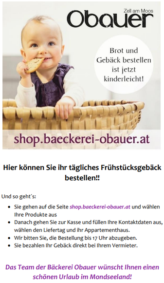 Brot und Gebäck von der Bäckerei Obauer Zell am Moos / Irrsee