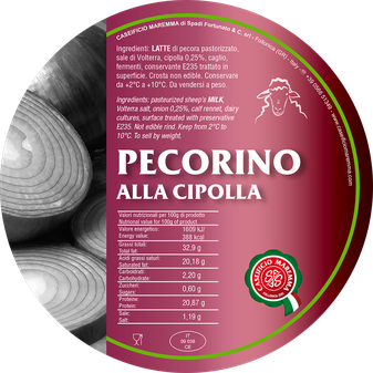 maremma pecorino pecora formaggio caseificio toscano toscana spadi follonica etichetta italiano origine latte italia nuovi sapori saporito aromatiche aromatizzato stagionato cipolla