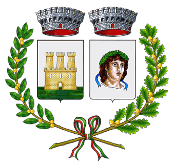 Stemma di Borgo Virglio, con la particolarità della doppia corona conseguente alla fusione