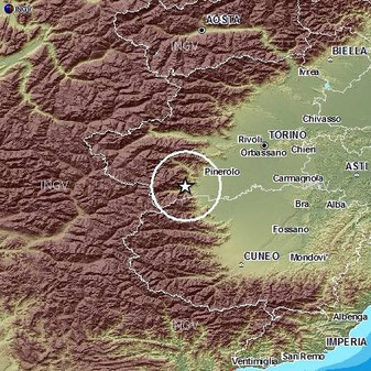 Mappa INGV che mostra dove è stato calcolato l'epicentro del Terremoto