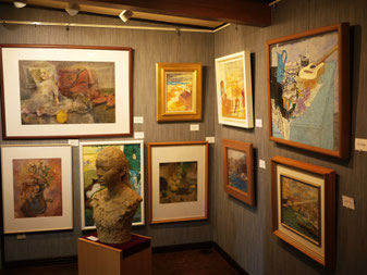 地球儀 油彩画宙華と塵取り