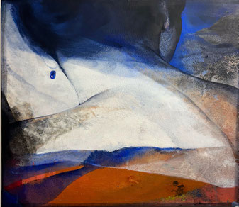 Etienne gros, peinture, coloré, élégant, dessins à la fumée, corps fragmentés