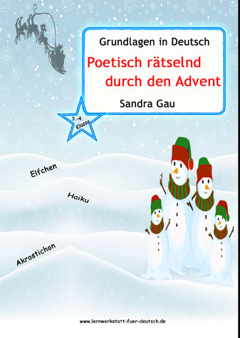 Haiku Weihnachten, weihnachtliches Haiku Beispiel, Haiku schreiben, Aufbau Haiku, Silbentrennung üben, Silbenlesen üben