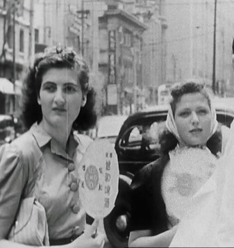 Two Western ladies in Shanghai with the very same EWO hand fan model ca. 1939  (from the documentary Port of Last Resort https://vimeo.com/ondemand/zufluchtinshanghai)