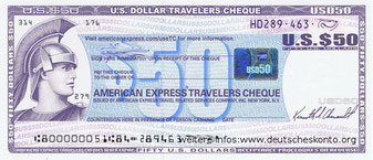 Reisescheck in US$