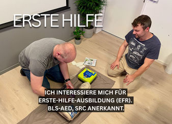 Ich interessiere mich für Erste-Hilfe-Ausbildung (EFR). BLS-AED, SRC anerkannt. Einsatz eines Zoll Defibrillators.