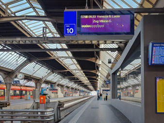 Verona, Bahnreise, Bahnreise nach Italien, Bahnreise nach Verona, Bahnhof Zürich, Eurocity, Zug nach Verona, Zugreise