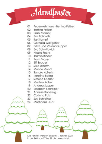 Adventfenster 2022 - Liste