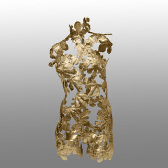 Bronze gold plated sculpture by Sanne Bernhart