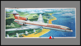   VEB Plasticart Zschopau TU-154 schaal 1:100 Modellbau.