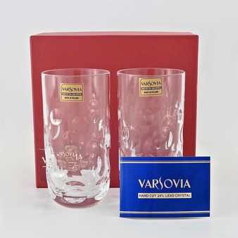 バルソビア VARSOVIA ペアタンブラー クリスタル ハンドカット クリア グラス