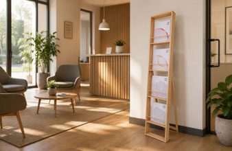 Wood Mate Floor - Ökologischer Prospektständer aus heimischem Holz