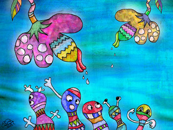 Exponattitel: Future World No. II - Exponatgrößen: 30 x 40 - Art: Aquarellmalerei - © by Pelz Kreativ 2019