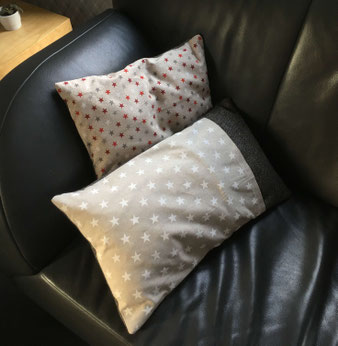 Cushions made of Harris Tweed and star pattern fabric