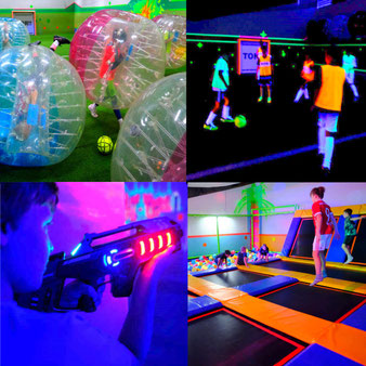 bünde-kindergeburtstag-trampolinhalle-lasertag-bubblesoccer-nerf-schwarzlicht-fussball-ninja-parkour-soccerhalle
