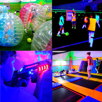 bielefeld-kindergeburtstag-trampolinhalle-lasertag-bubblesoccer-nerf-schwarzlicht-fussball-ninja-parkour-soccerhalle