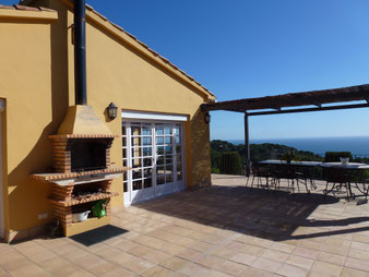 BBQ on the terrace just outside the kitchen door