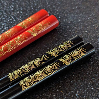 輪島塗 箸 桐箱二膳入 手彫 沈金 桜 うるし 漆 ペア わこう 漆器 和幸 金沢百番街 あんと